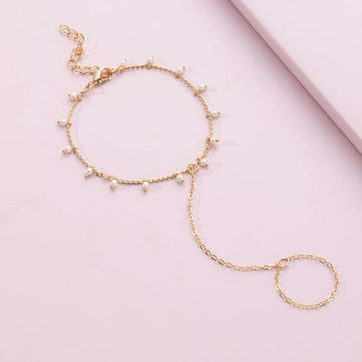 Bracelet bague avec perles d’eau douce