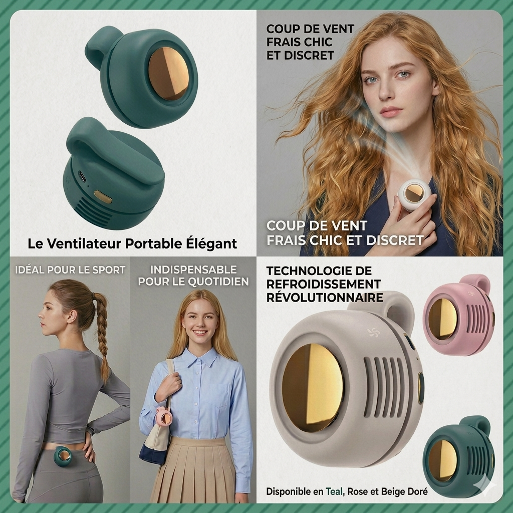 Ventilateur Portable à Clip Élégant – Votre Fraîcheur Partout, Tout le Temps